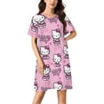 thumbnail image 1 of Hello Kitty Nightgowns for Women Short Sleeve Night Gown Soft Sleep Shirts Women's Sleepwear Print Sleep Dress, 1 of 7
