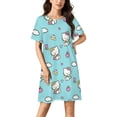 thumbnail image 1 of Hello Kitty Nightgowns for Women Short Sleeve Night Gown Soft Sleep Shirts Women's Sleepwear Print Sleep Dress, 1 of 7