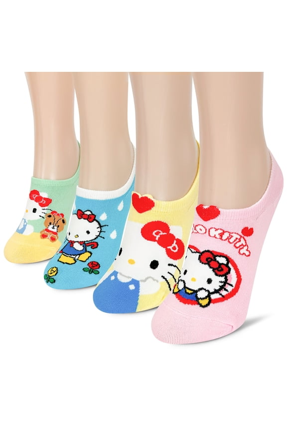Official Licensed Women's Ankle, Cute Character Design, 4 pack Set Collection