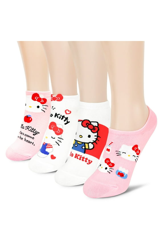 Official Licensed Women's Ankle, Cute Character Design, 4 pack Set