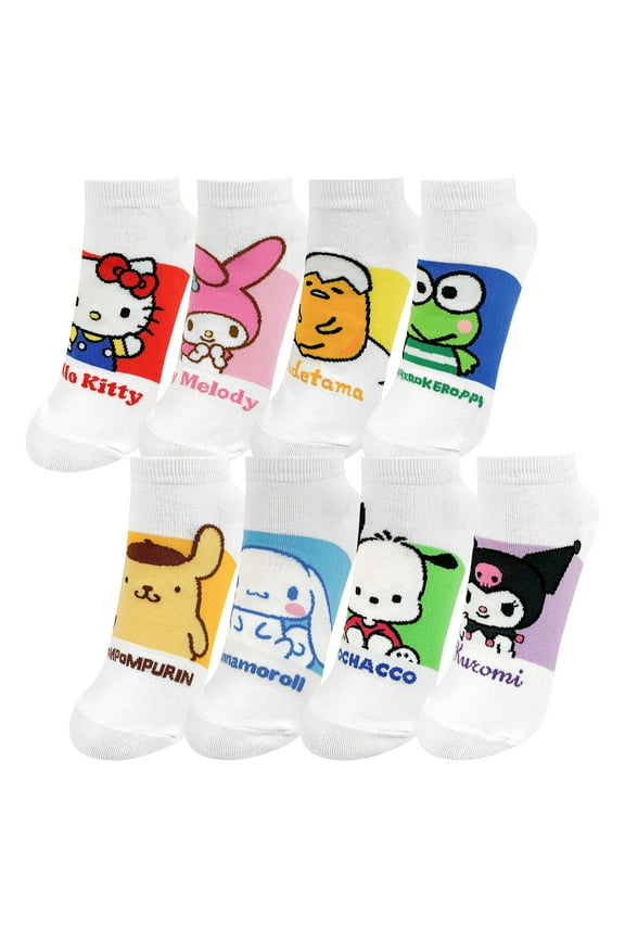 Official Licensed Women's Ankle, Cute Character Design, 8 pack Set Collection