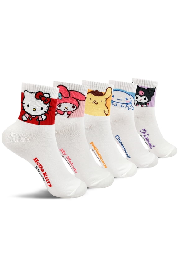 Official Licensed Women's Ankle Socks, Cute Character Design, 5 pack Set Collection