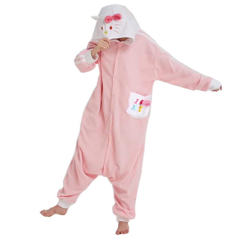 Hello Kitty Onesie Cartoon Cosplay Costume for Women Pajamas One Piece Pijamas Halloween Kigurumi Christmas Full Body Clothes Walmart