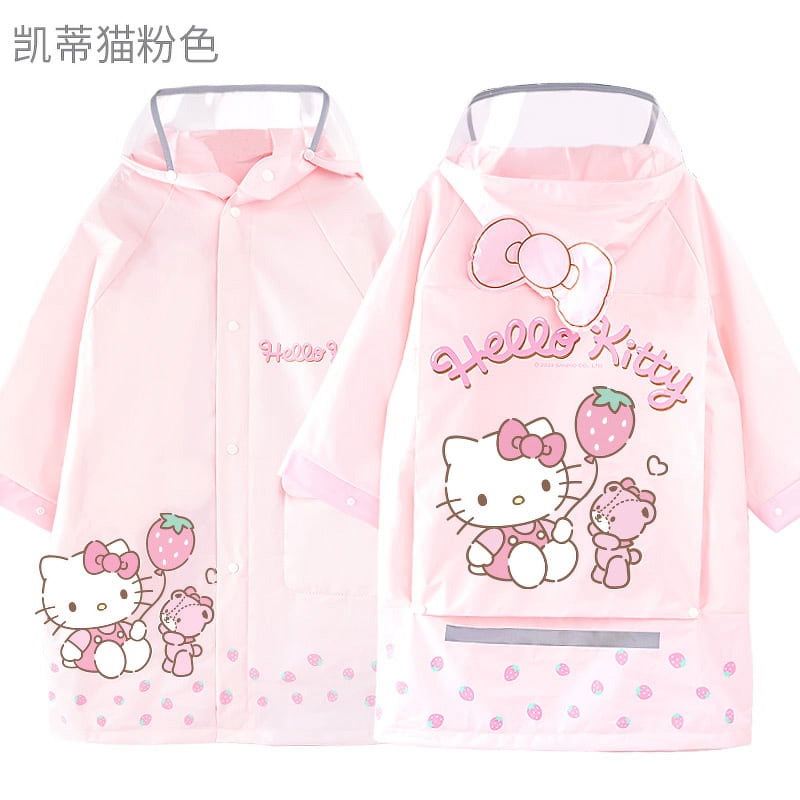 Hello Kitty Outdoor Poncho Sanrio Kawaii Anime Printing Waterproof Rain ...