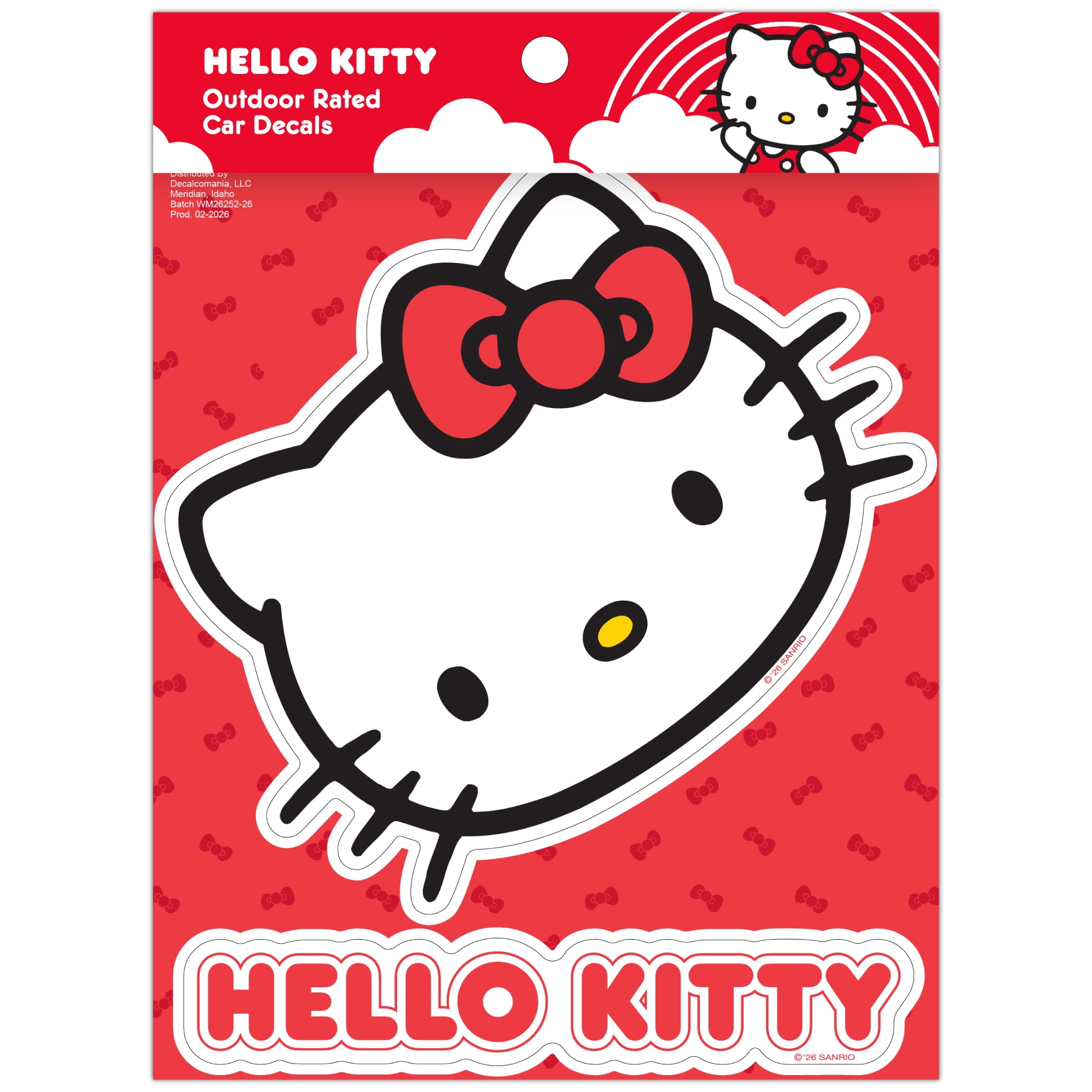 Hello Kitty Outdoor Rated Vinyl Car Decals, Officially Licensed
