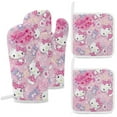 thumbnail image 1 of Hello Kitty Oven Mitts And Pot Holders Set 4 Pcs, Heat Resistant Oven Mitt Set with Potholders, Hot Pads And Oven Mitts Sets Oven Glove for Kitchen, Baking, Cooking, Grilling, 1 of 7