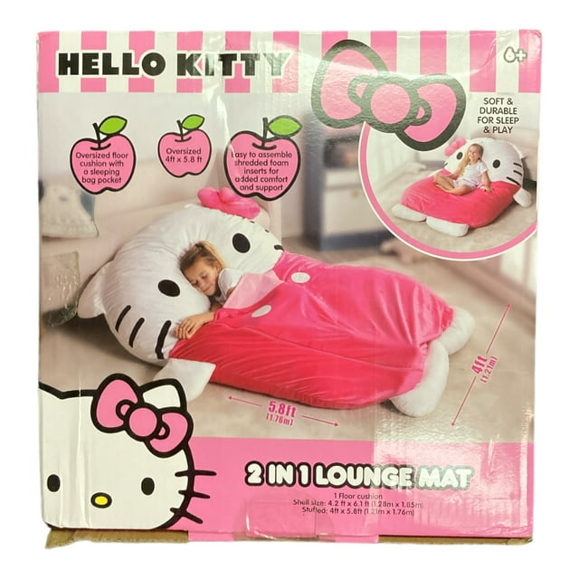 Hello Kitty Oversized Lounger, Nap Mat, Super Soft Plush, Machine Washable