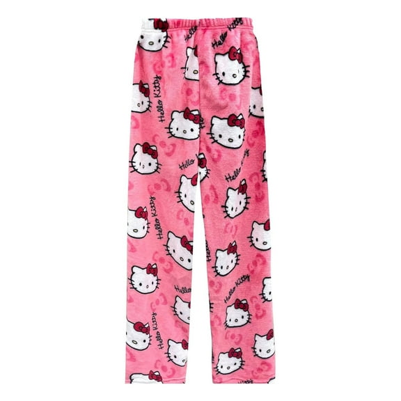 Hello Kitty Pajama Pants Cat All Over Print Flannel Sleep Pajamas Pants Christmas Home Pants,M