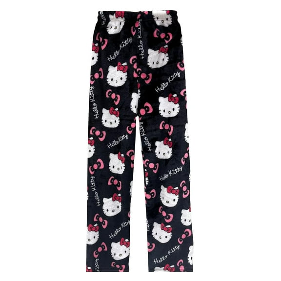 Hello Kitty Pajama Pants Cat All Over Print Flannel Sleep Pajamas Pants Christmas Home Pants,XL
