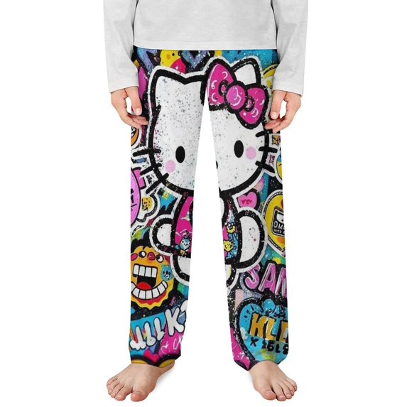 Hello Kitty Pajamas Pants Soft Elastic Waist PJ Bottoms Comfy Lounge Long Pants