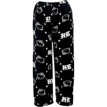 Hello Kitty Pajamas Pants Women's Girls Cartoon Cat Print Flannel ...