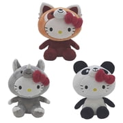 Sanrio Hello Kitty RED PANDA, PANDA AND RHINO 9" Wildlife Plushies COSTUME - Brand New