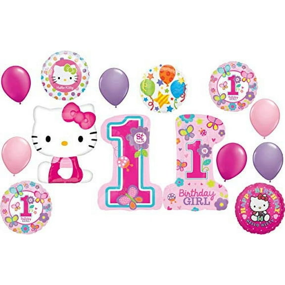 Hello Kitty Party Supplies 1st Birthday Girl Balloon Bouquet Decoration