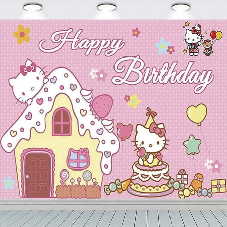 Hello Kitty Party Supplies Taspestry Post Background Backdrop Birthday Banner Wall Decor
