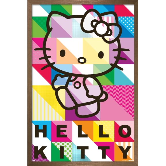 Hello Kitty - Patterns Wall Poster, 14.725" x 22.375", Framed