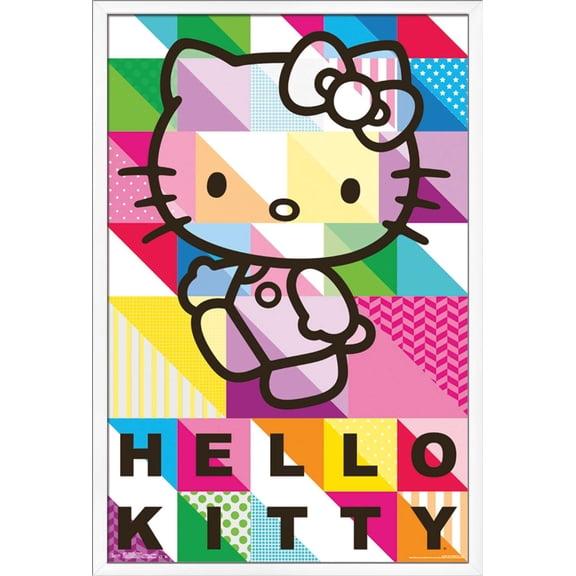 Hello Kitty - Patterns Wall Poster, 22.375" x 34", Framed