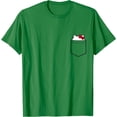thumbnail image 1 of Hello Kitty Peeking (Graphic Pocket) DTG Print Unisex T-Shirt,Irish Green Color,Size YM, 1 of 5