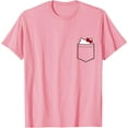 thumbnail image 1 of Hello Kitty Peeking (Graphic Pocket) DTG Print Unisex T-Shirt,Light Pink Color,Size 3XL, 1 of 5