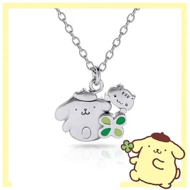 New Cartoon My Melody Cinnamoroll 925 Silver Necklace Women Pendant Jewelry  Gift