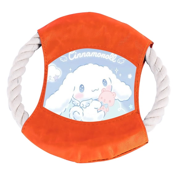 Hello Kitty Pet Flying Disc, Durable Outdoor Dog Toy, Soft Frisbee Dog Toy for Throwing & Fetching, Gift for Dog Dads Orange