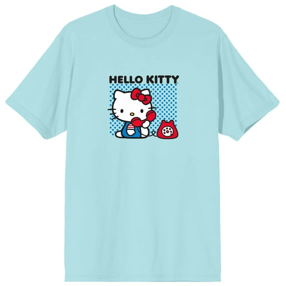 Hello Kitty Phone Call Women's Celadon T-shirt-3X-Large