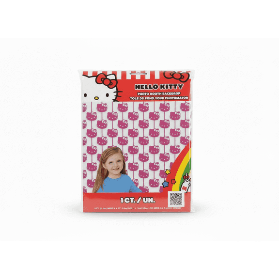 Hello Kitty Photo Booth Backdrop 5 ft x 4 ft | Official Sanrio Party Decoration by Unique Industries