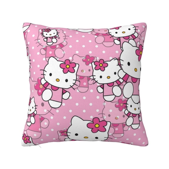 Hello Kitty Pillow Cover, Square Throw Pillow Cases For Couch Sofa Bed Living Room,Home Decorative, 12"X12"