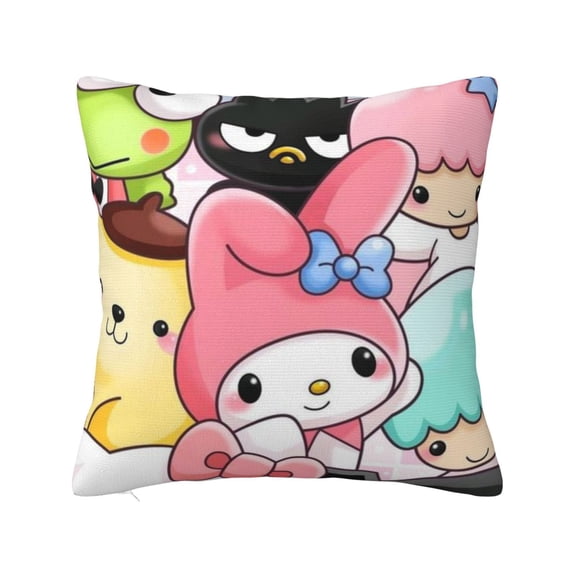 Hello Kitty Pillow Cover, Square Throw Pillow Cases For Couch Sofa Bed Living Room,Home Decorative, 16"X16"