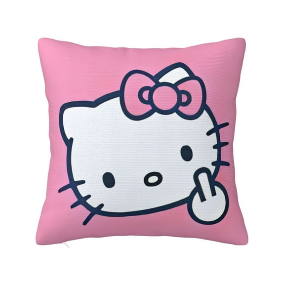 Hello Kitty Pillow Cover, Square Throw Pillow Cases For Couch Sofa Bed Living Room,Home Decorative, 16"X16"