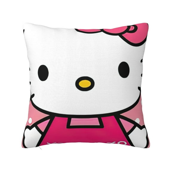 Hello Kitty Pillow Cover, Square Throw Pillow Cases For Couch Sofa Bed Living Room,Home Decorative, 18"X18"