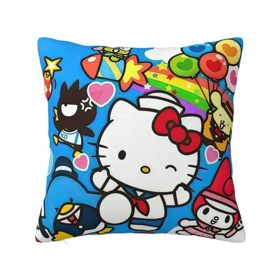 Hello Kitty Pillow Cover, Square Throw Pillow Cases For Couch Sofa Bed Living Room,Home Decorative, 20"X20"