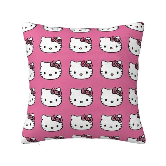 Hello Kitty Pillow Cover, Square Throw Pillow Cases For Couch Sofa Bed Living Room,Home Decorative, 20"X20"