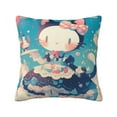 thumbnail image 1 of Hello Kitty Pillow Cover, Square Throw Pillow Cases For Couch Sofa Bed Living Room,Home Decorative, 22"X22", 1 of 9