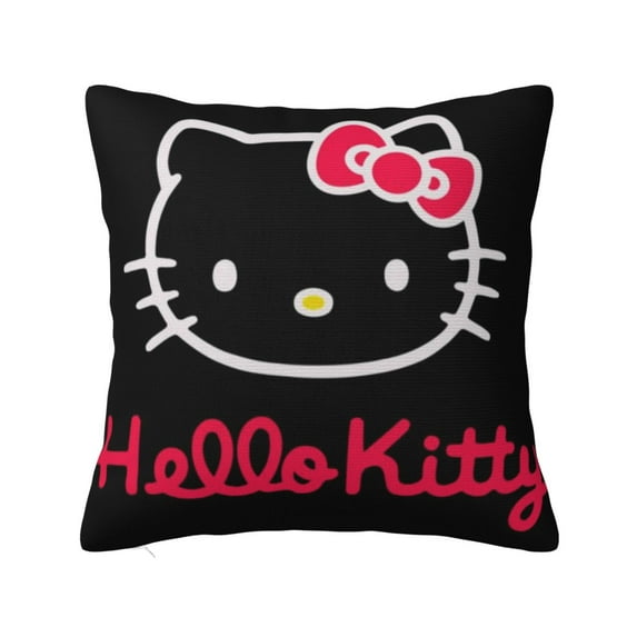 Hello Kitty Pillow Cover, Square Throw Pillow Cases For Couch Sofa Bed Living Room,Home Decorative, 24"X24"