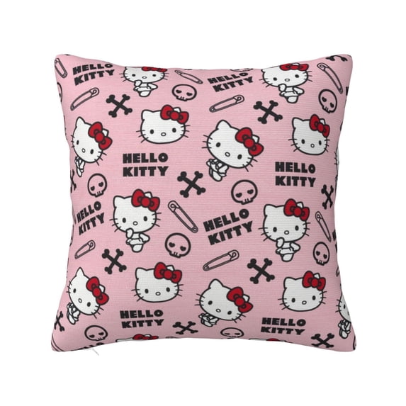 Hello Kitty Pillow Cover, Square Throw Pillow Cases For Couch Sofa Bed Living Room,Home Decorative, 26"X26"