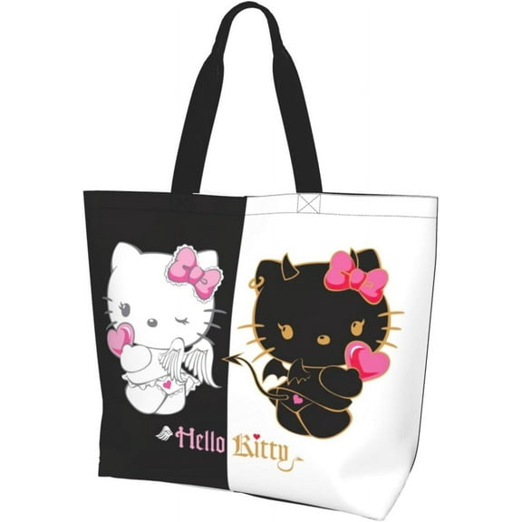 Cute Kitty Pink Cat Tote Bag for Women Cute Shoulder Bags Large Grocery Handbag Crossbody Bag for Work Travel Shopping