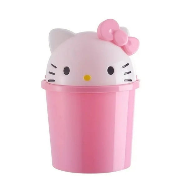 Hello Kitty Pink Mini Trash Can with Detachable Lid 8" tall 1 count