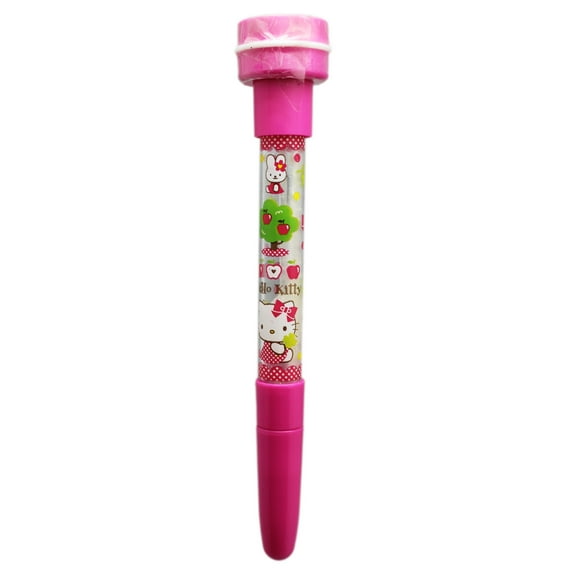 Hello Kitty Pink See-Through Colored Pen With Bottom Stamp