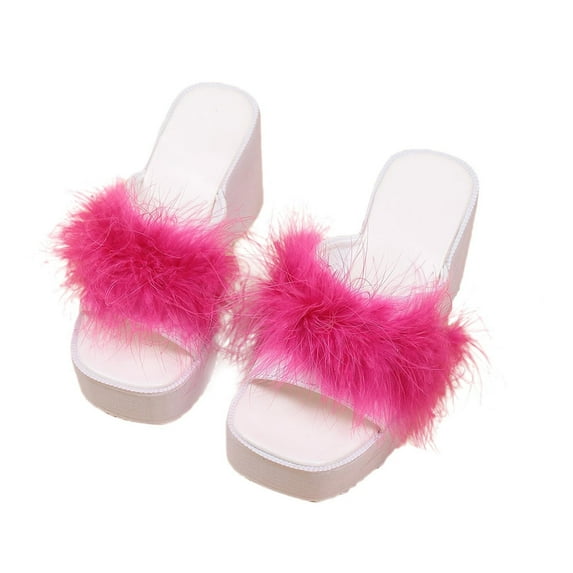 Juebong Platform Sandals for Women - Platform Wedges Sandals - Womens Slip On Platform Slides - Comfy Open Toe Platform Sandals Summer Casual Flatform Platform Wedge Slides for Women