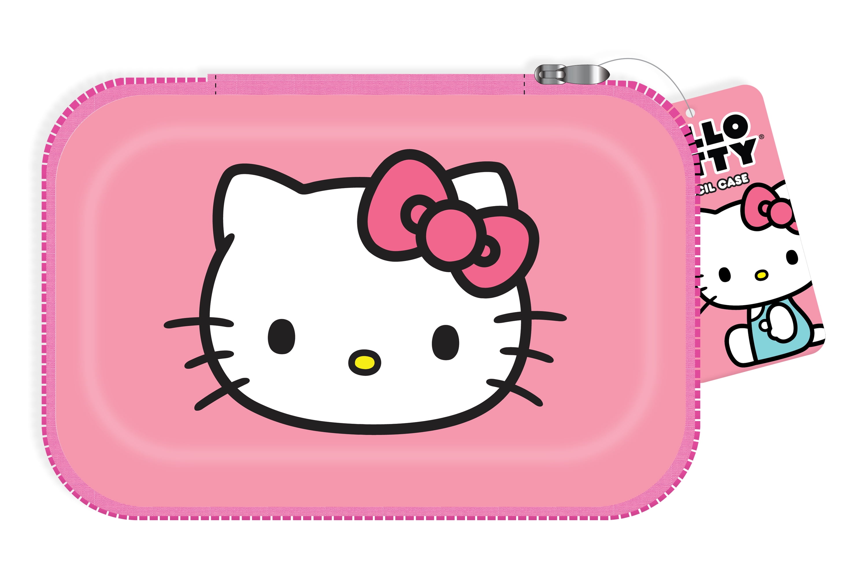 Hello Kitty Pink Zipper Pencil Hard Case, 8.75" x 5.25", Elementary School