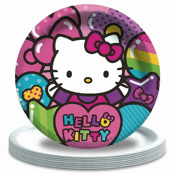 Hello Kitty Pirates Plates Party Supplies Birthday Dinnerware Decorations Tableware Disposable 16pcs