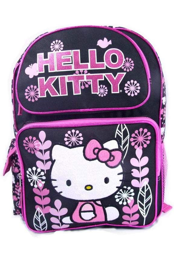 Plants Black/Pink Medium Backpack 14 inches for age 5 years and Older