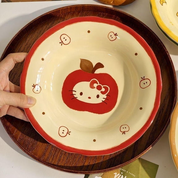 Hello Kitty Plate Cute Pattern Home Use Breakfast Decorative Xmas New Year Party Gifts