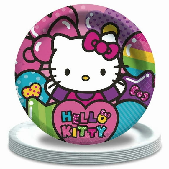 Hello Kitty Paper Plates Birthday Decorations Party Supplies Tableware Disposable Dinnerware