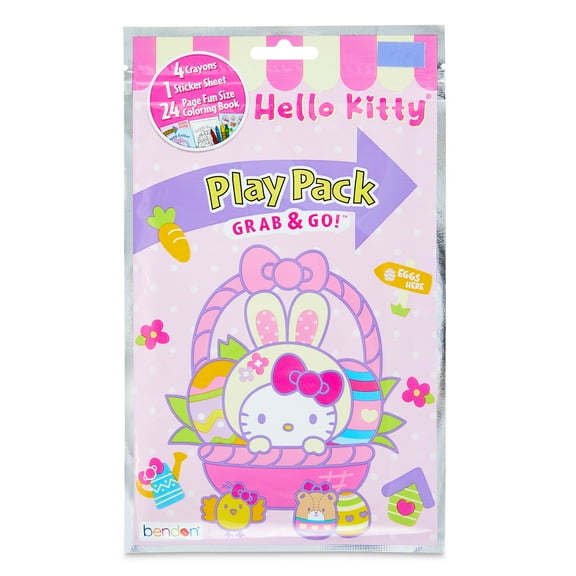 Hello Kitty Play Pack with 8 Page Mini Coloring Book and Crayons, Bendon