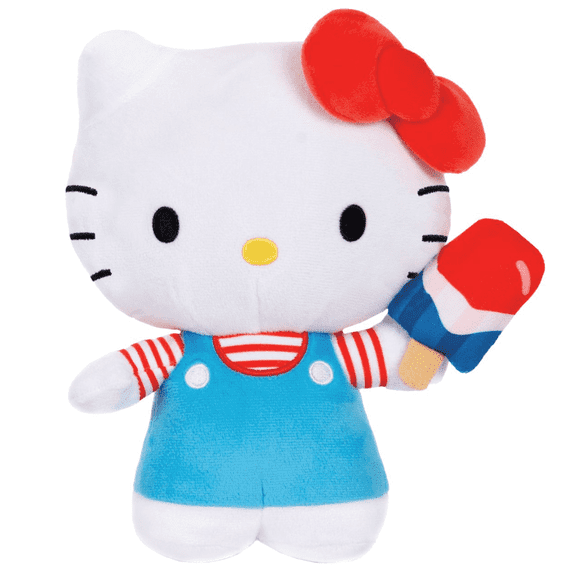 Hello Kitty Plush 9IN Americana Outfit with Popsicle