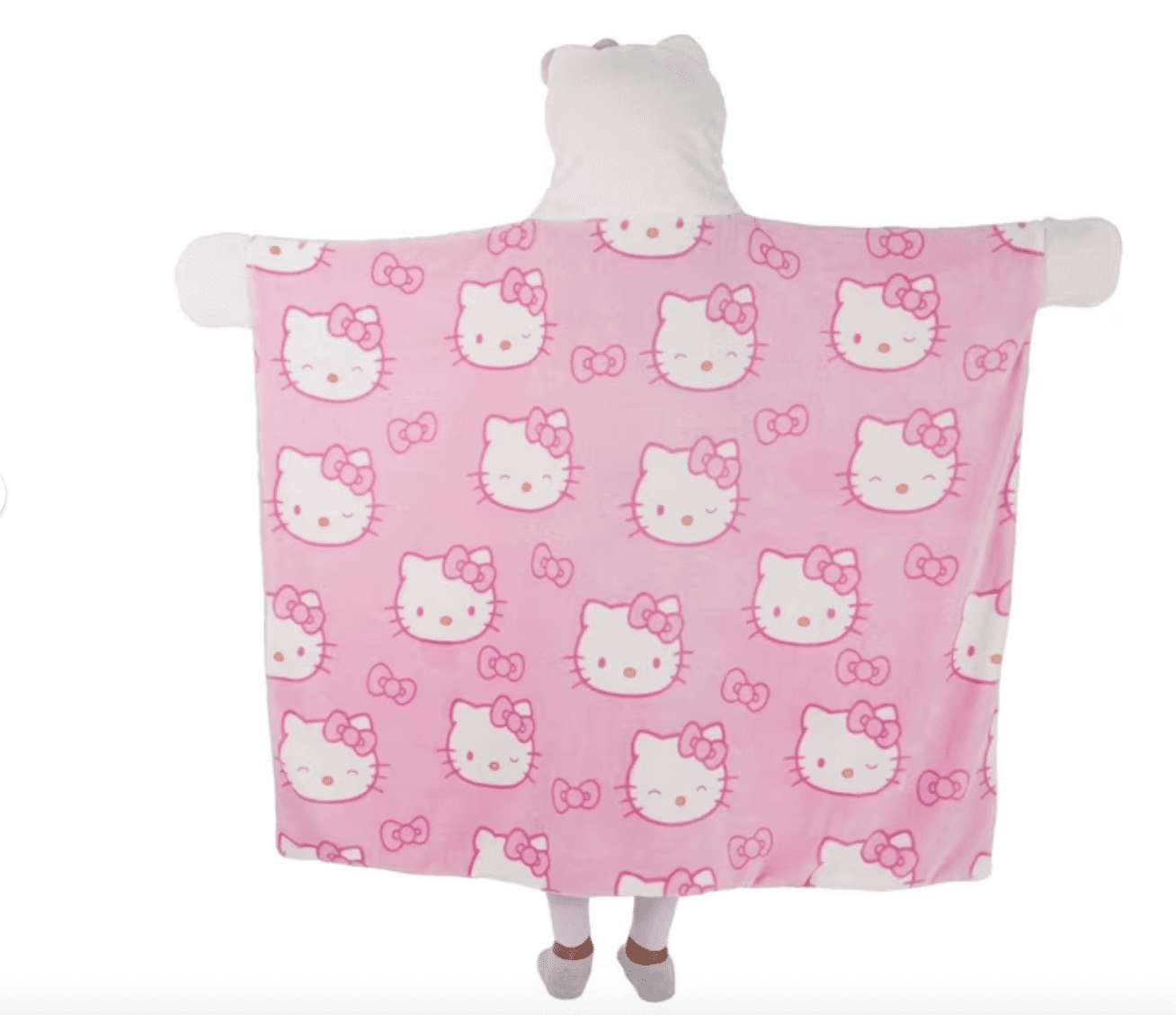 Kids’ Plush Hooded Throw with Faux Fur Lining, 40" x 50" (Hello Kitty)