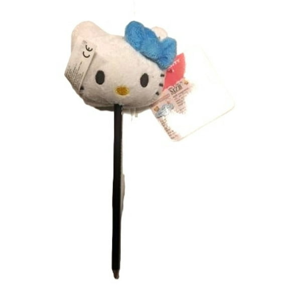 Hello Kitty Plush Pen and Pencil Topper Blue Bow