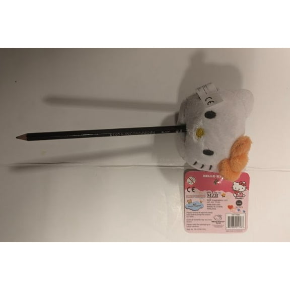 Hello Kitty Plush Pen and Pencil Topper Orange Bow