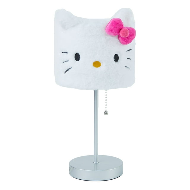 Hello Kitty Plush Shade Stick Lamp, White, 15
